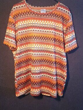ROUGH Los Angeles Geometric Tribal Print Top – XL – Boho Streetwear